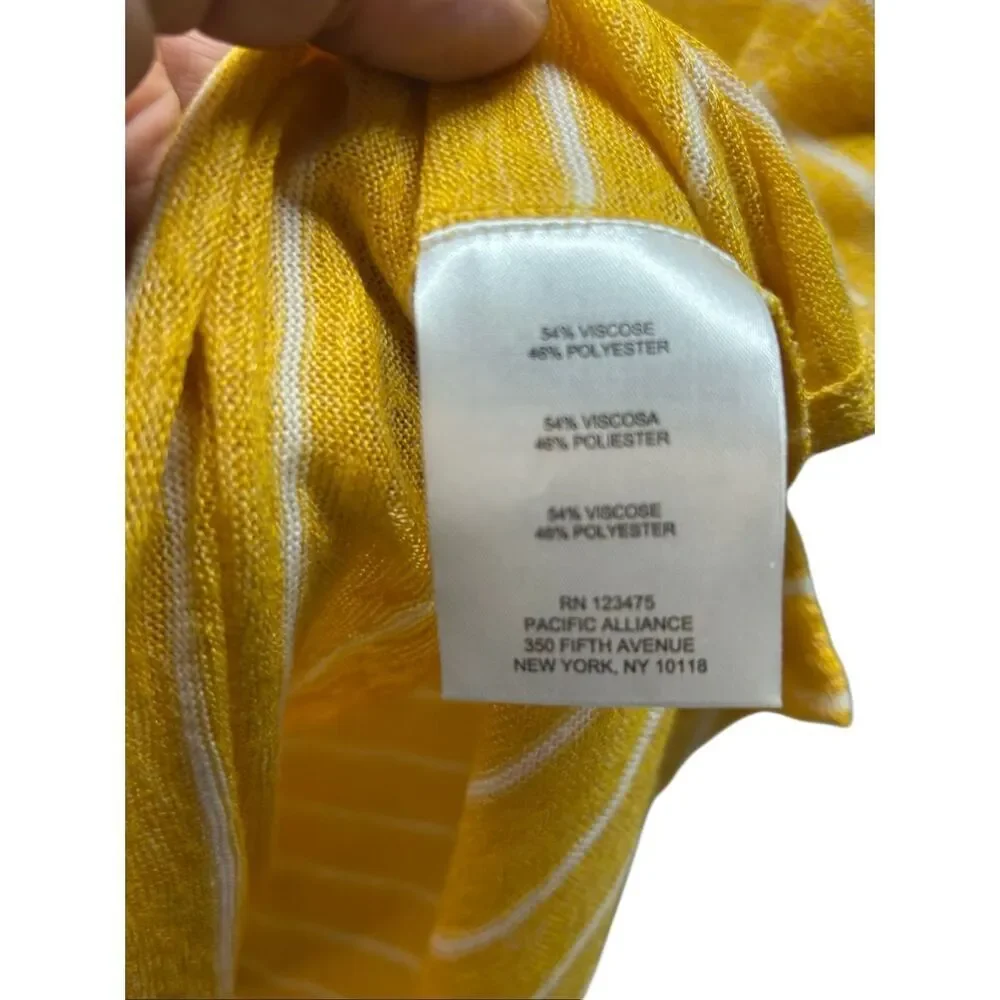 Jones New York Signature Yellow White Striped V-Neck Tank Top Womens Size L - Picture 7 of 7